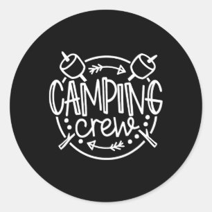 Camping Crew Campfire Summer Camp Vacation Family Classic Round Sticker