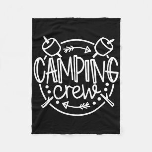 Camping Crew Campfire Summer Camp Vacation Family Fleece Blanket