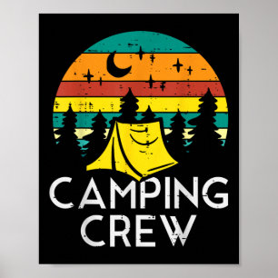 Camping Crew Cute Camper Boys Girls Kids Youth Tod Poster