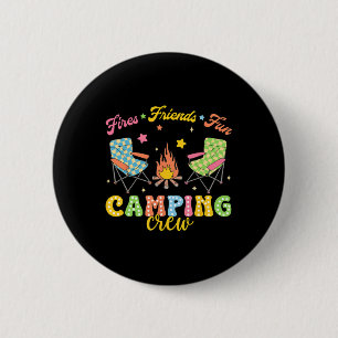 Camping Crew Family Friends Girls Kids Summer Vibe 6 Cm Round Badge