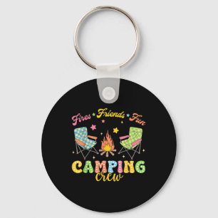 Camping Crew Family Friends Girls Kids Summer Vibe Key Ring
