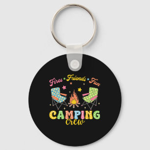 Camping Crew Family Friends Girls Kids Summer Vibe Key Ring