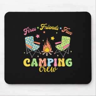 Camping Crew Family Friends Girls Kids Summer Vibe Mouse Mat