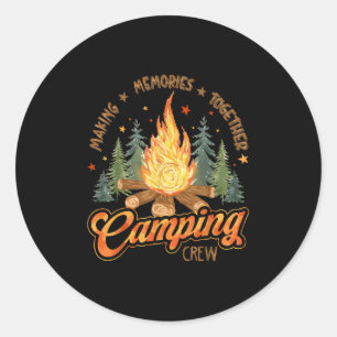 Camping Crew Family Friends Girls Kids Toddler You Classic Round Sticker