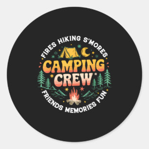 Camping Crew Family Matching Group Friends Men Wom Classic Round Sticker