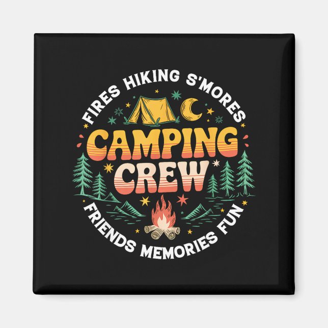 Camping Crew Family Matching Group Friends Men Wom Magnet (Front)