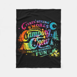 Camping Crew Family Matching Tie Dye Friends Men W Fleece Blanket