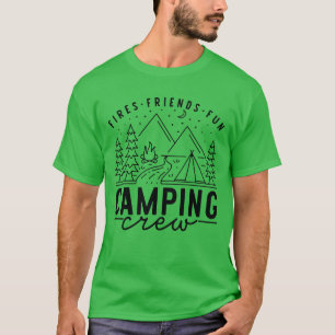 Camping Crew Fires Friends Fun Summer Camp T-Shirt