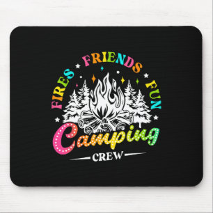 Camping Crew Fires Friends Fun Summer Vibes Camper Mouse Mat