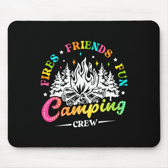 Camping Crew Fires Friends Fun Summer Vibes Camper Mouse Mat (Front)