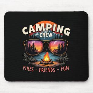 Camping Crew Fires Friends Fun Vacation Summer Mouse Mat