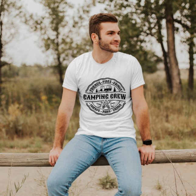 Camping Crew Friends Fires Drinks | Men T-Shirt (Creator Uploaded)