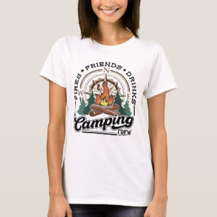Camping Crew Fries Friends Drinks T-Shirt