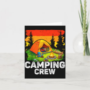 Camping crew kids family camping matching group card