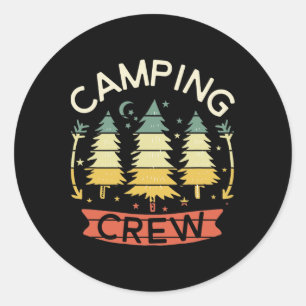 Camping Crew Shirt Kids Family Camping Shirts Matc Classic Round Sticker