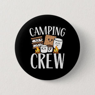 Camping Crew Smore Campfire Group Squad Team Kids 6 Cm Round Badge