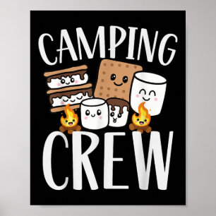 Camping Crew Smore Campfire Group Squad Team Kids Poster