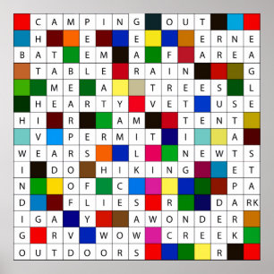 Camping Crossword Poster