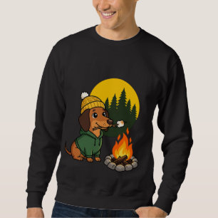 Camping Dachshund Roasting Marshmallow Sweatshirt