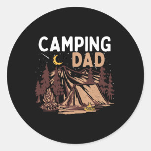 Camping Dad Camper Happy Father's Day Campfire Men Classic Round Sticker