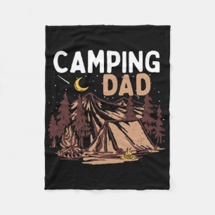 Camping Dad Camper Happy Father's Day Campfire Men Fleece Blanket