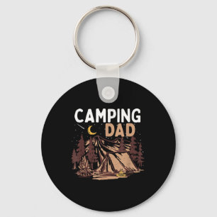 Camping Dad Camper Happy Fathers Day Campfire Men Key Ring