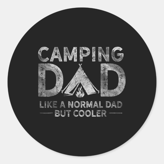 Camping Dad Father's Day  Classic Round Sticker (Front)