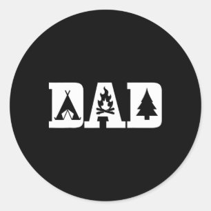 Camping Dad Father's Day Outdoor Bushcraft Camper Classic Round Sticker