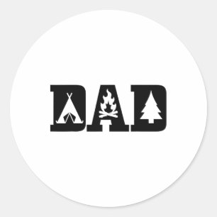 Camping Dad Father's Day Outdoor Bushcraft Camper Classic Round Sticker