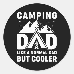 Camping Dad Funny Camper Fathers Day Adventure Dad Classic Round Sticker