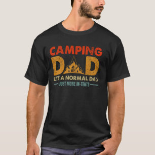 Camping Dad In Tents Funny Camper Adventure Retro T-Shirt
