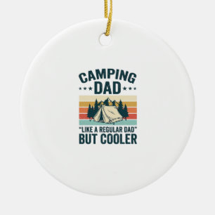 Camping Dad Vintage Retro Outdoor Vector Shirt Des Ceramic Tree Decoration