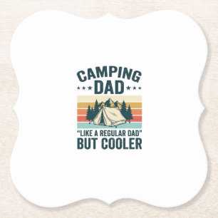 Camping Dad Vintage Retro Outdoor Vector Shirt Des Paper Coaster