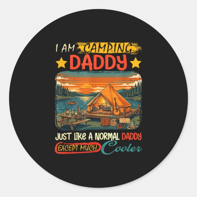 Camping daddy definition much cooler father's day classic round sticker (Front)