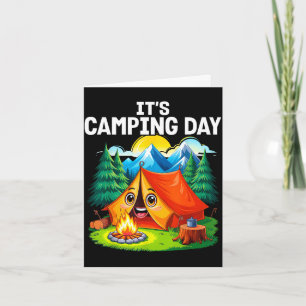 Camping day happy outdoors tent adventure lover card
