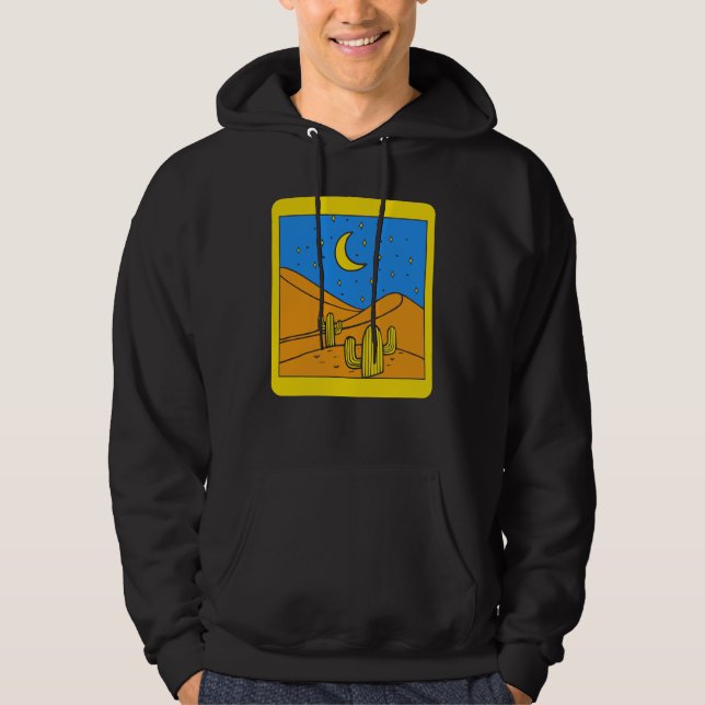 Camping Desert Landscape Cactus Desert Life Succul Hoodie (Front)