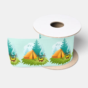 Camping Design Ribbon Satin Ribbon