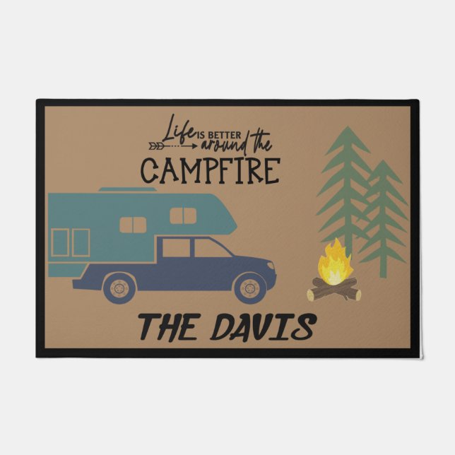 Camping Doormat Gift, Camper Housewarming Gift (Front)