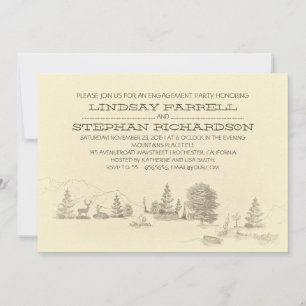 Camping engagement party invitation