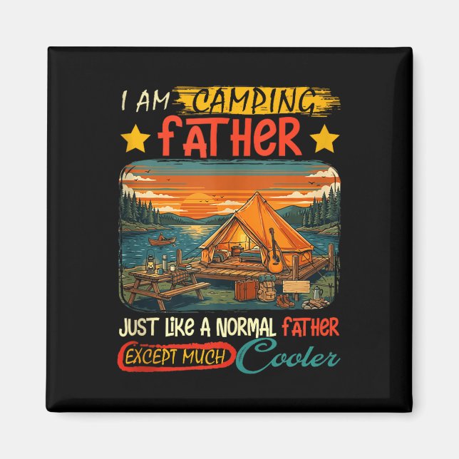Camping father definition much cooler father's day magnet (Front)