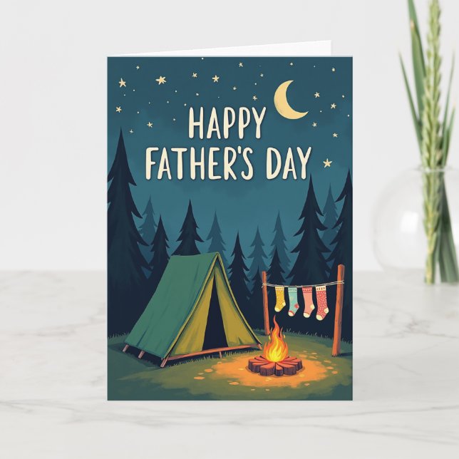 Camping Fathers Day Night Card (Front)