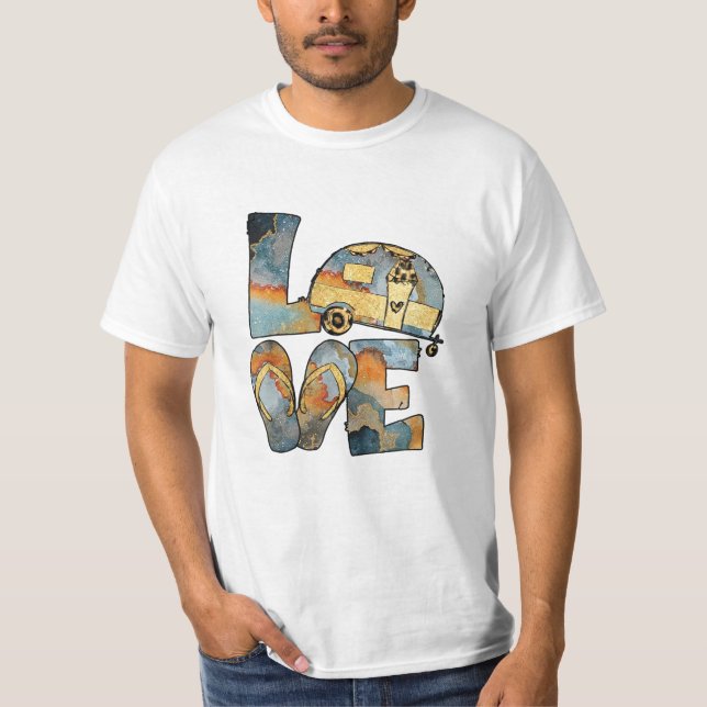 Camping Flip Flop Camper T-Shirt (Front)
