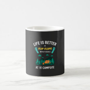 Camping - Flip Flops With Fireball Coffee Mug