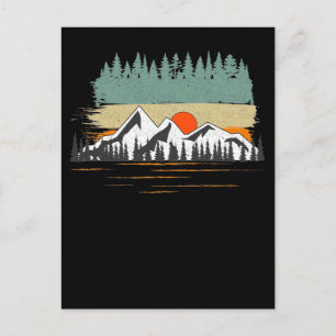 Camping Forest Mountains Nature Hiking Postcard