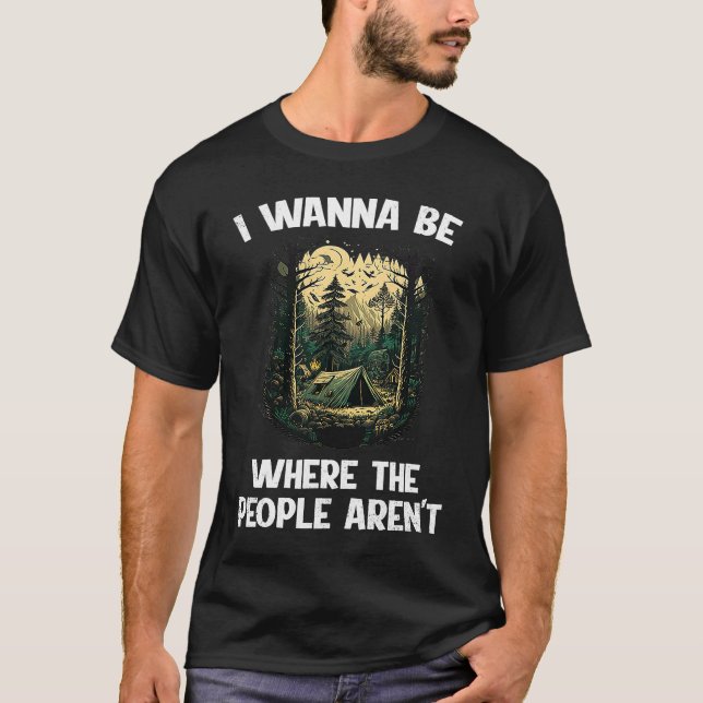 Camping Forest No People Backpacker Natural Tent S T-Shirt (Front)
