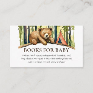 Camping Forest Watercolor Baby Shower Books Enclosure Card