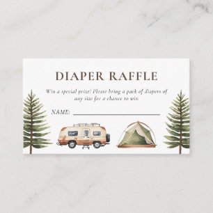 Camping Forest Watercolor Baby Shower Enclosure Card