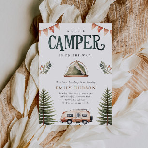 Camping Forest Watercolor Baby Shower Invitation