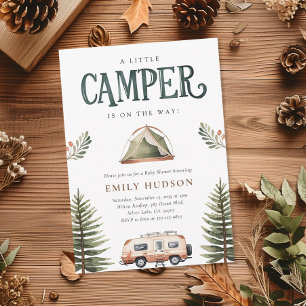 Camping Forest Watercolor Baby Shower Invitation