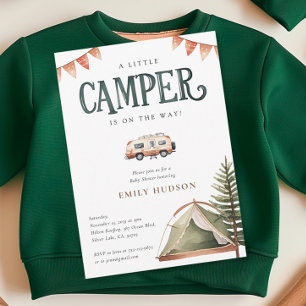 Camping Forest Watercolor Baby Shower Invitation
